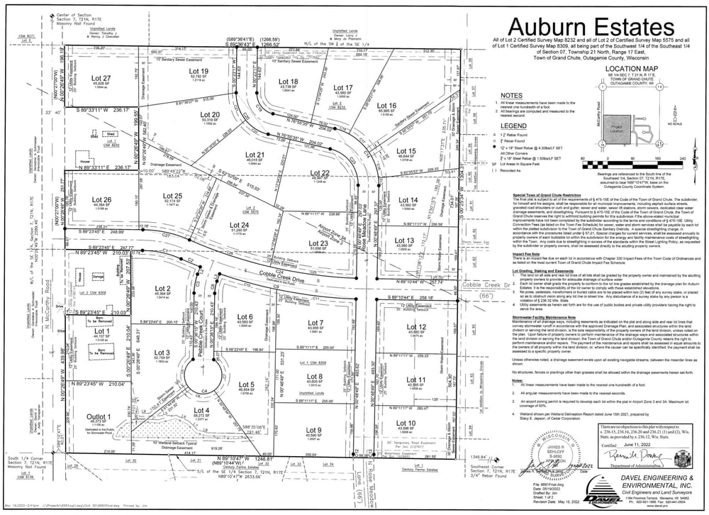 Auburn Estates Subdivision Town of Grand Chute, WI
